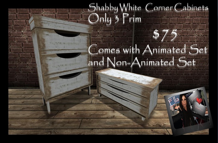 Corner Furniture (Animated & Non-Animated) Shabby White