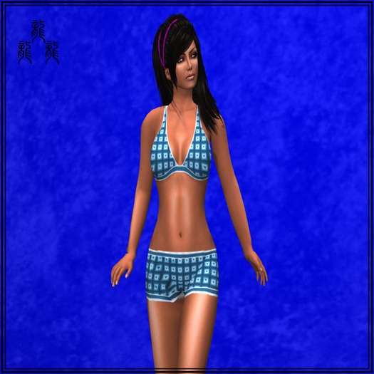 Hearts Blue Bikini #9