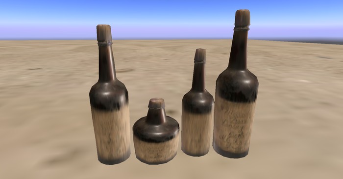 sculpted old bottles