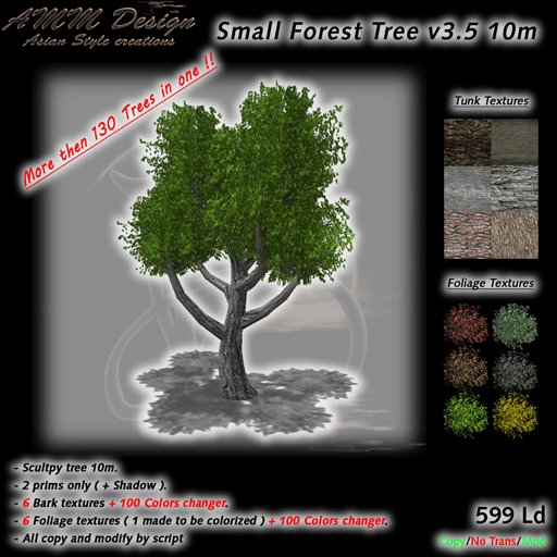*AMM Design Landscaping / Plant  Small Forest Tree V3.5 Texture & Color Changer 10 m ( Copy )