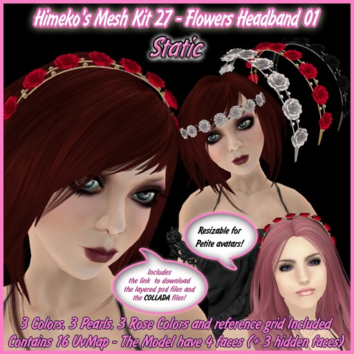 [DEMO]Himeko's Mesh Kit 27 - Flowers Headband 01