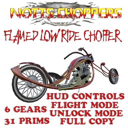 FLAMED LOW RIDE CHOPPER