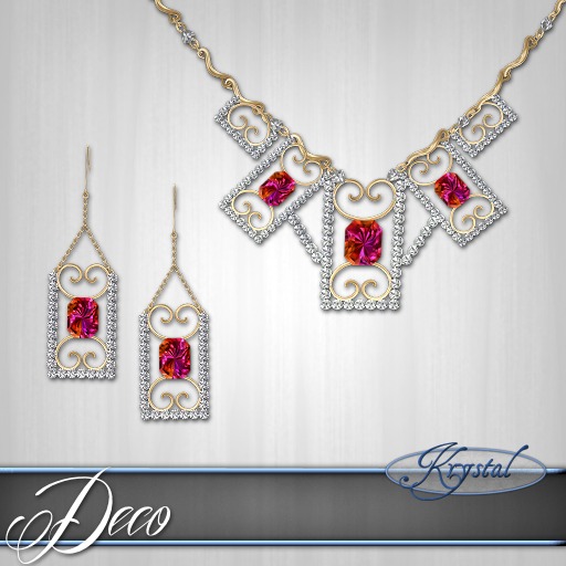 ::: Krystal ::: Deco - Jewelry Set - Gold - Fruit Punch