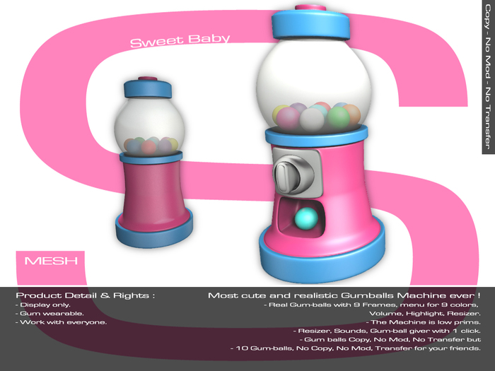 Sweet Baby - GumBall Machine Pink Blue