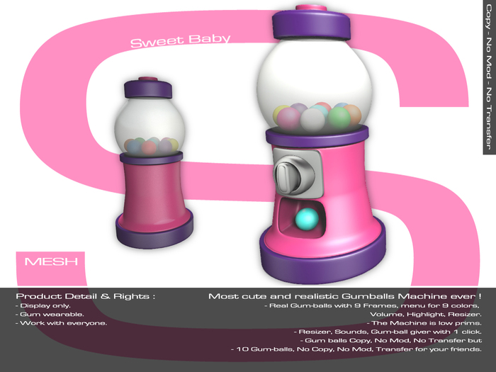 Sweet Baby - GumBall Machine Pink Purple