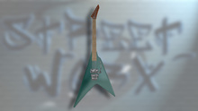 Green Flying V Style Guitar Tip Jar