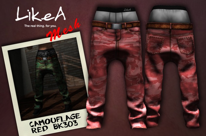 ::LikeA::DENIM RED CAMOUFLAGE BK303 (MALE) 