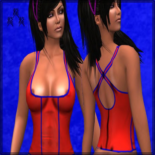 Latex(RedBlue)-Xback-top-Dragons'