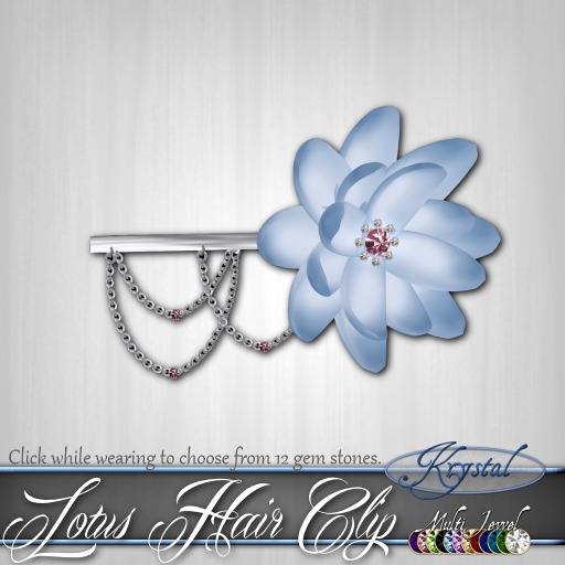 ::: Krystal :::Lotus Hair Clip - White Pearl - Gold