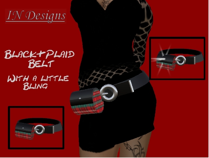 :IN Designs: Black & Plaid Belt