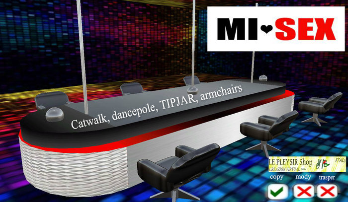 Catwalk, dancepole, TIPJAR, armchairs