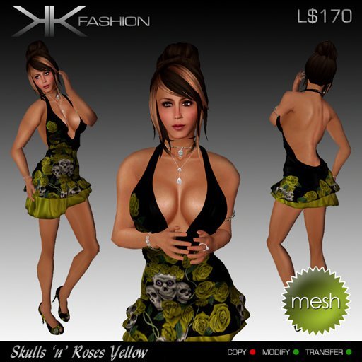 KKF - Skulls n Roses - Yellow