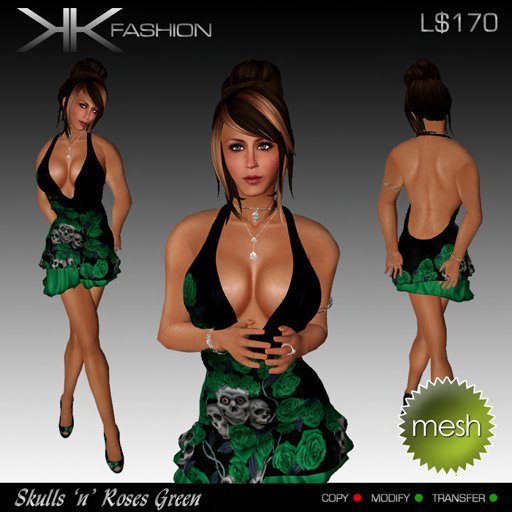 KKF - Skulls n Roses - Green