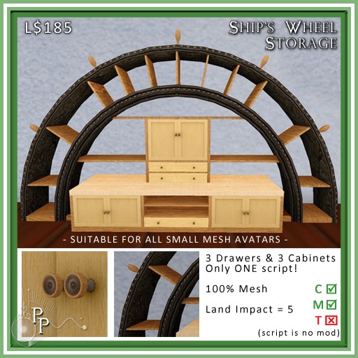 PP Ship's Wheel Storage - Nautical Plunder
