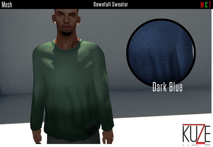 .kuZe. Downfall Sweater - Dark Blue