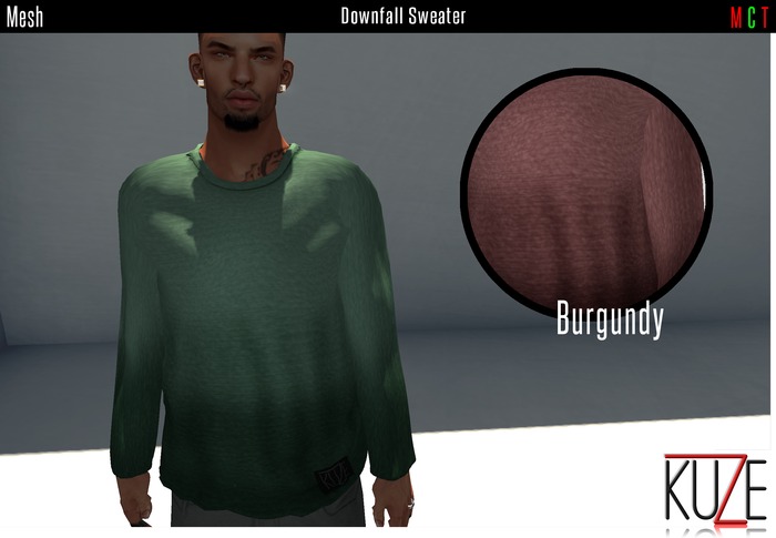 .kuZe. Downfall Sweater - Burgundy