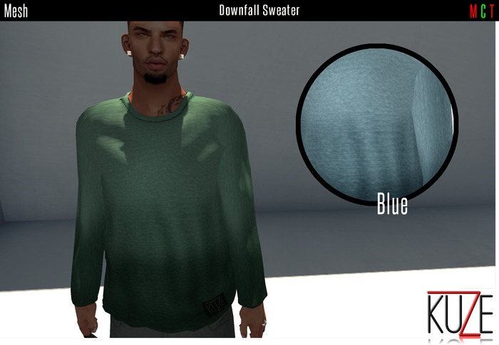 .kuZe. Downfall Sweater - Blue