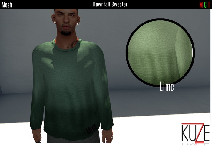 .kuZe. Downfall Sweater - Lime