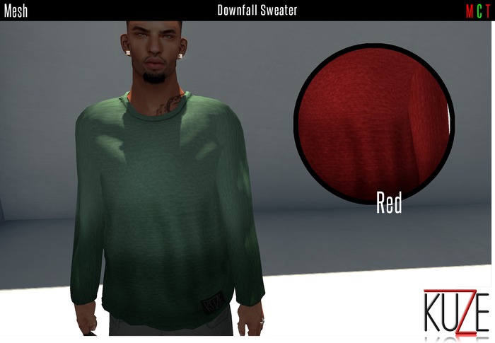 .kuZe. Downfall Sweater - Red