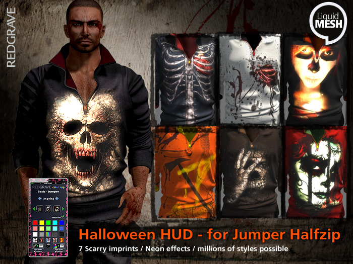 Halloween HUD - Jumper Halfzip - REDGRAVE