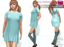 Full Perm Classic Rig Female Peter Pan Collar Mini Sexy Shift Dress for Classic Avatars
