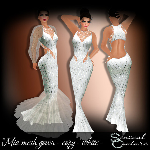 Mia Mesh gown * white *