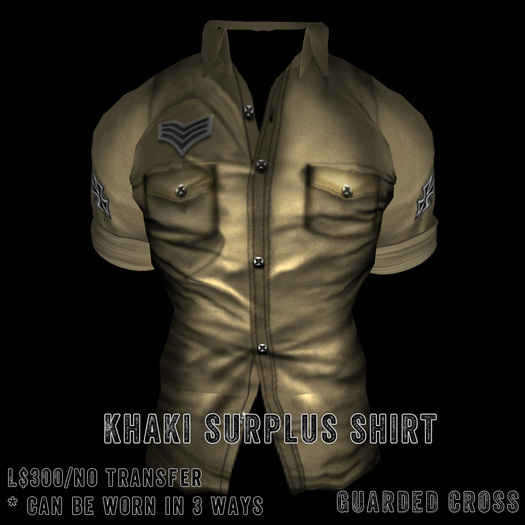 *GUARDED CROSS/Men’s-Wear* Khaki Surplus Shirt