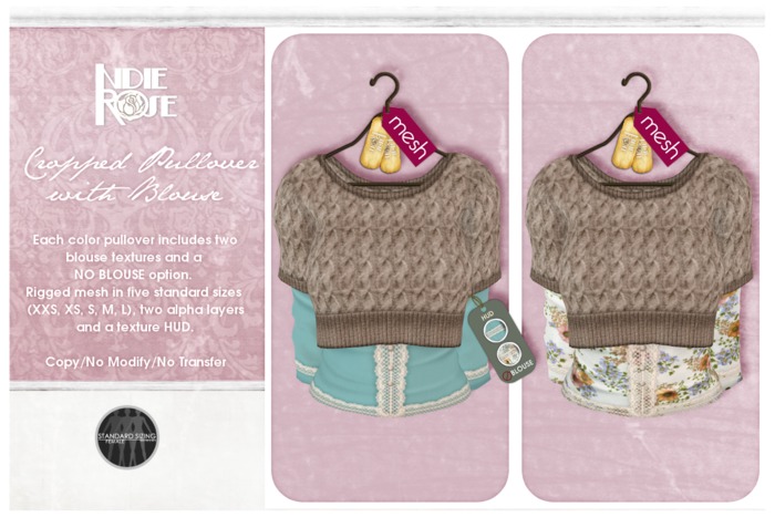 ~*INDIE ROSE*~ MESH Cropped Pullover & Blouses DEMOS