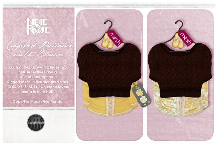~*INDIE ROSE*~ MESH Cropped Pullover & Blouses DEMOS