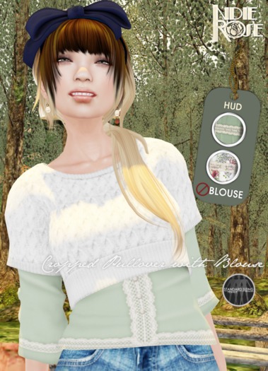 ~*INDIE ROSE*~ MESH Cropped Pullover & Blouse - Snow