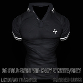*GUARDED CROSS/Men’s-Wear* GC Polo Shirt VIII: Navy x White/Grey