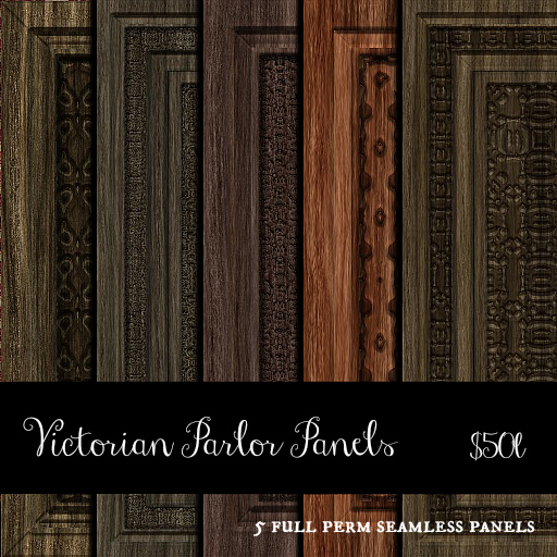 Victorian Parlor Wood Panels Seamless Intricately Carved