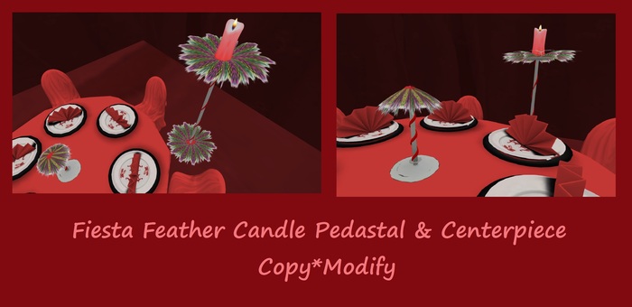Fiesta Feather Candle Pedastal & Centerpiece *CHB*