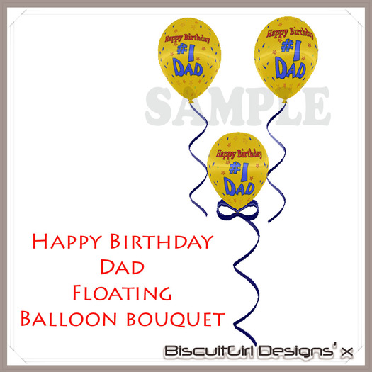 Floating Happy Birthday Dad Balloon Bouquet