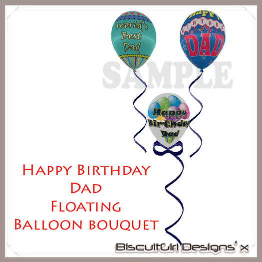 Floating Happy Birthday Dad Balloon Bouquet