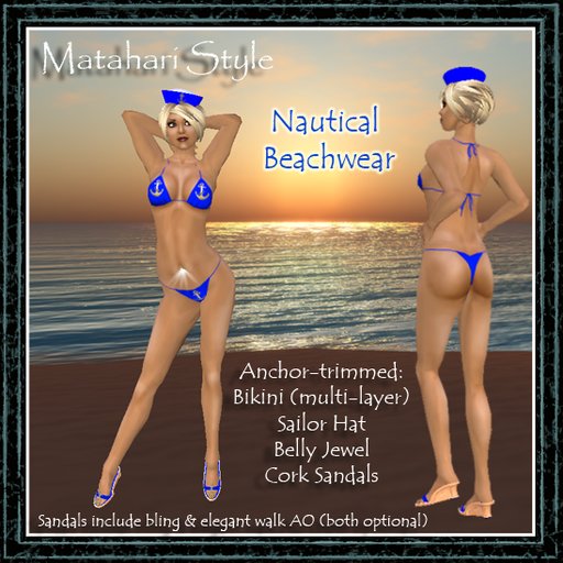Matahari Style Nautical Beachwear Set