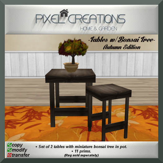 [PC] TABLES W/BONSAI TREE - AUTUMN EDITION (Boxed)