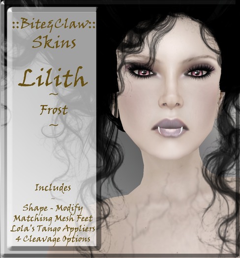 Second Life Marketplace - ::B&C:: Skins - Lilith - Frost [Vampire ...