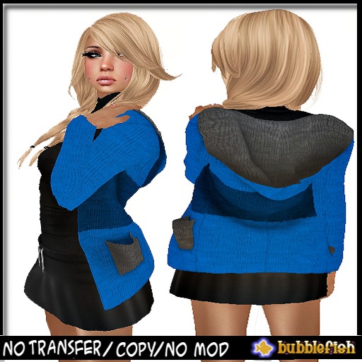 *Bubblefish* Hooded Sweater Blue