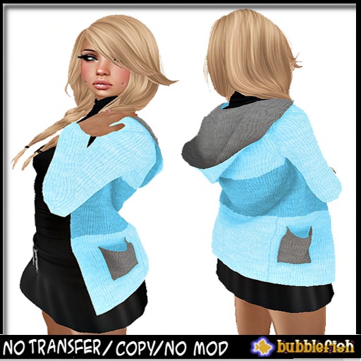 *Bubblefish* Hooded Sweater Teal