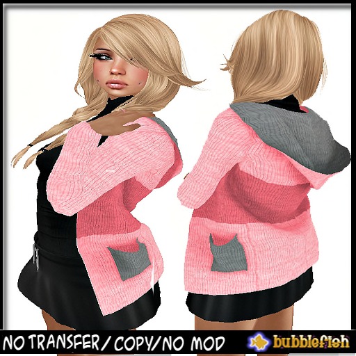 *Bubblefish* Hooded Sweater Pink