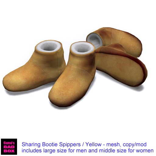 (g.) Shearling Bootie Slippers / Yellow