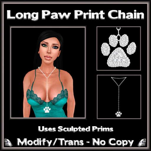 *ICED* Long Paw Print Chain 