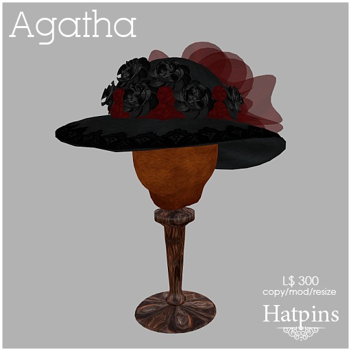 Hatpins - Agatha Hat - Purple