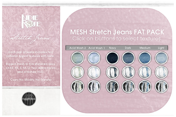 ~*INDIE ROSE*~ MESH Stretch Jeans - FAT PACK