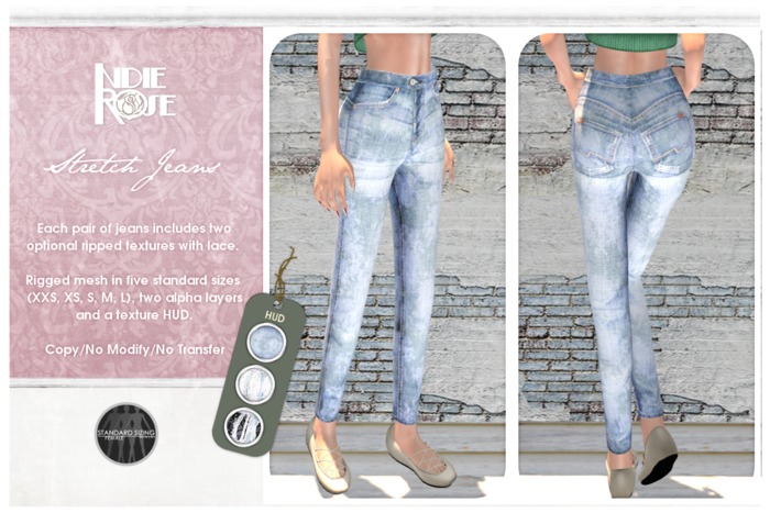 ~*INDIE ROSE*~ MESH Stretch Jeans DEMOS