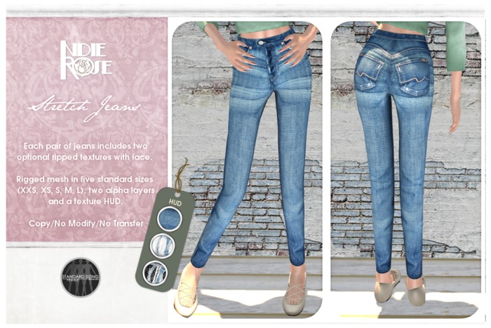 ~*INDIE ROSE*~ MESH Stretch Jeans DEMOS