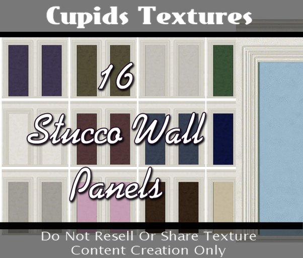 *CUPIDS TEXTURES* 16 Stucco Wall Panels Textures