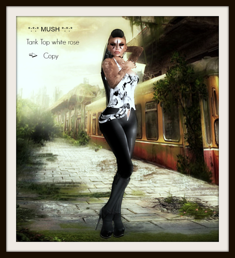 *MUSH* Tank top-white rose