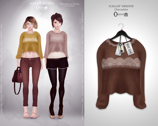  The Secret Store - Scallop Sweater - Chocolate 